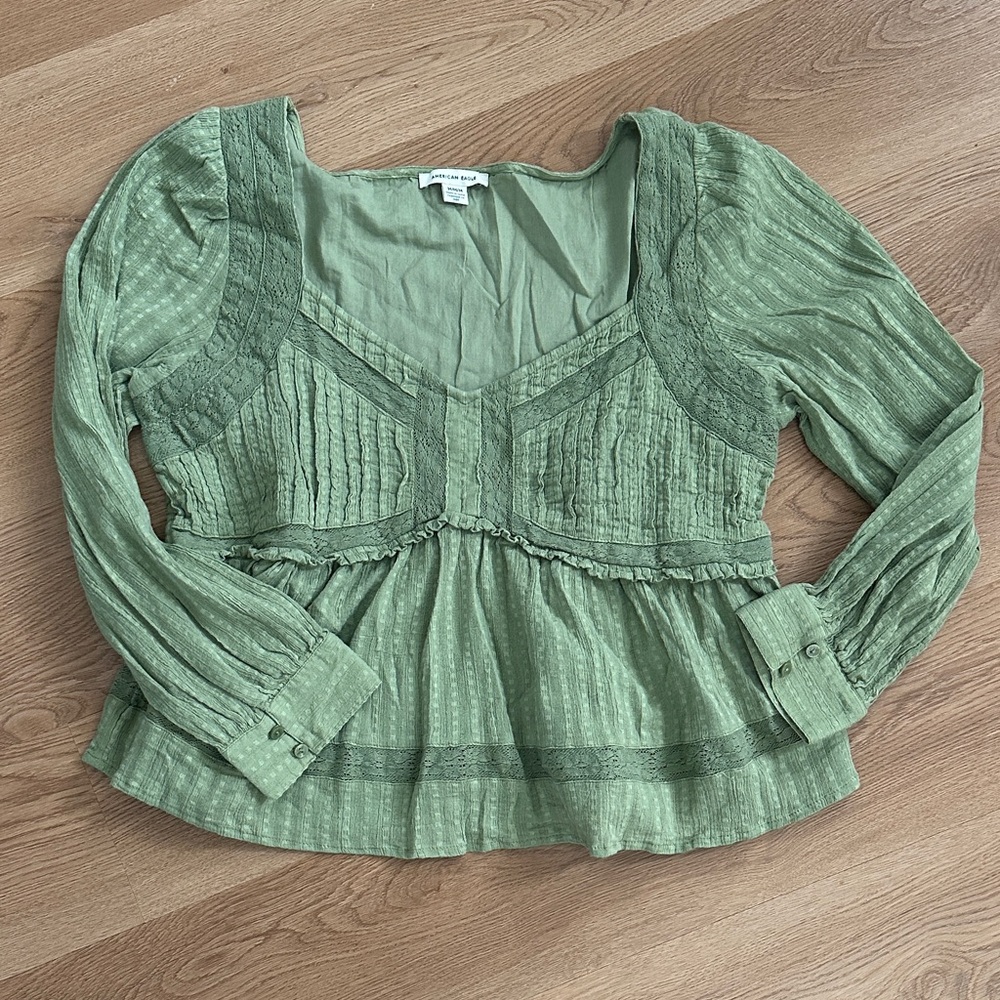 American Eagle Outfitters Women’s  Sage Green Blouse